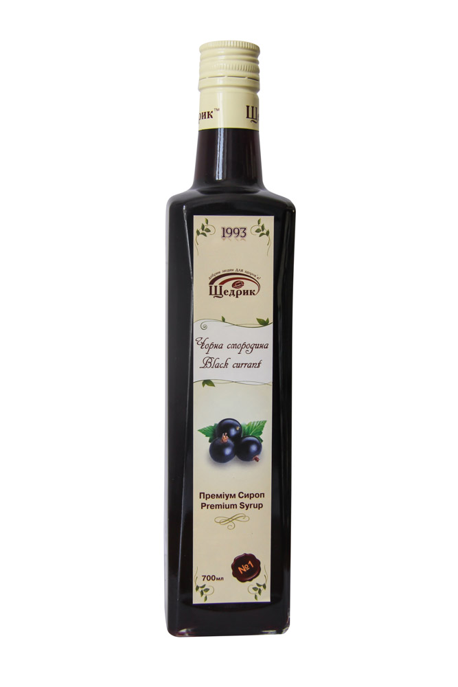 Shchedryk syrup blackcurrant 700 ml