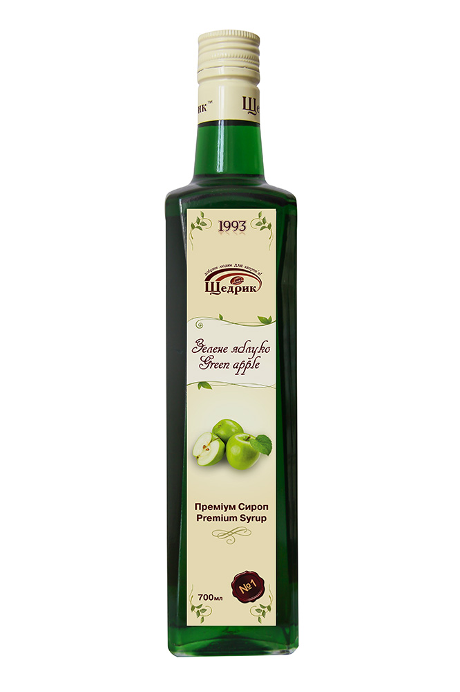 Щедрик сироп зеленое яблоко 700 мл